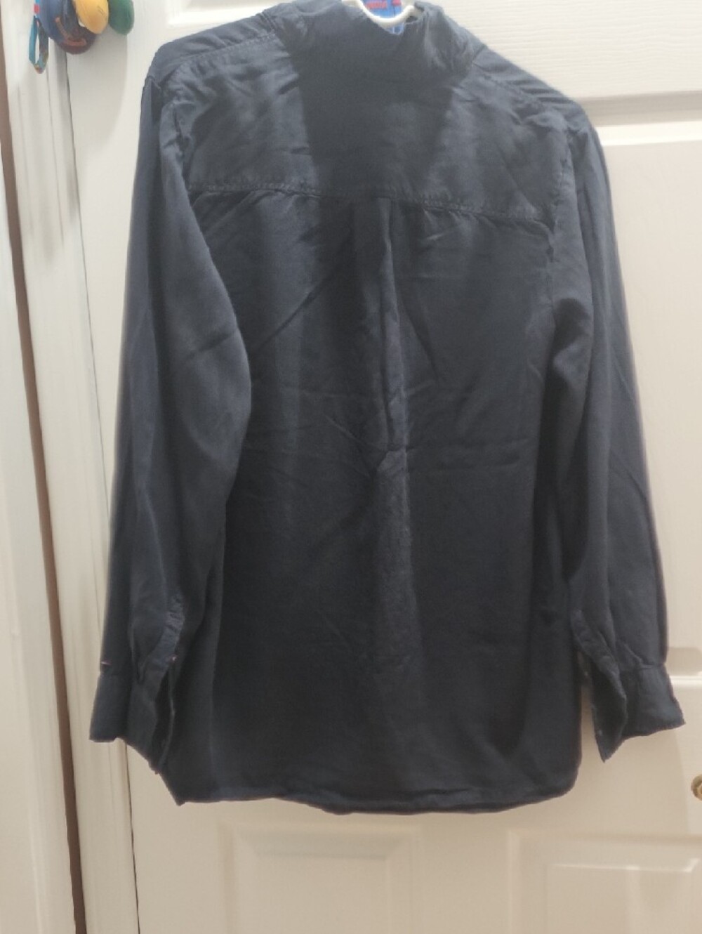 Tommy Hilfiger Navy Shirt Casual Large Long Sleeves - Picture 4 of 17